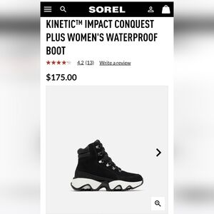 Sorel Kinetic Impact Conquest Plus Women's Waterproof Boots. Snow Boots